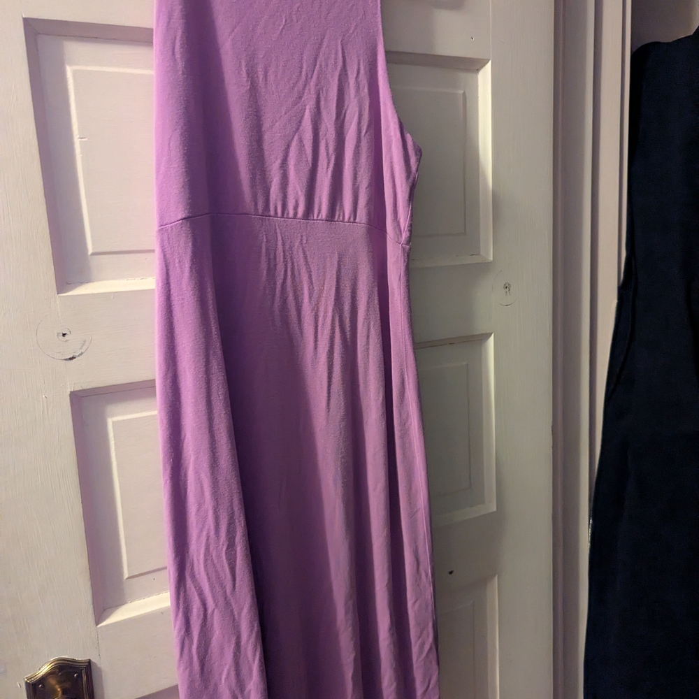 Athleta Purple One Shoulder Sheath Midi Dress